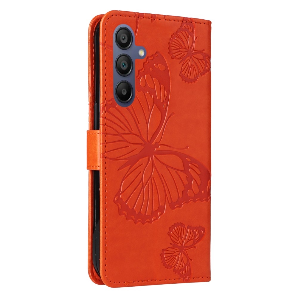 Big Butterfly knížkové pouzdro na Samsung Galaxy A16 4G/5G/A26 5G - oranžové