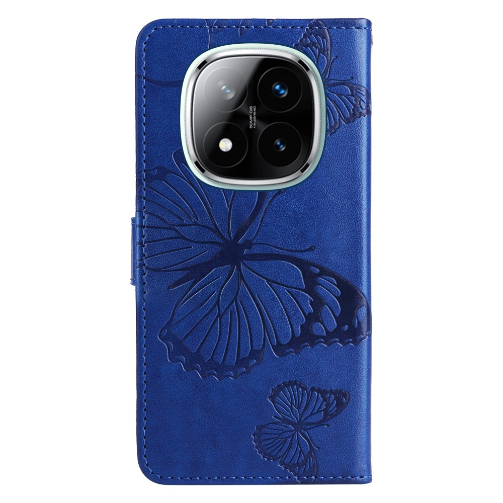 Big Butterfly knížkové pouzdro na Xiaomi Redmi Note 14 Pro 5G/Poco X7 5G/Note 14 Pro+ 5G - modré