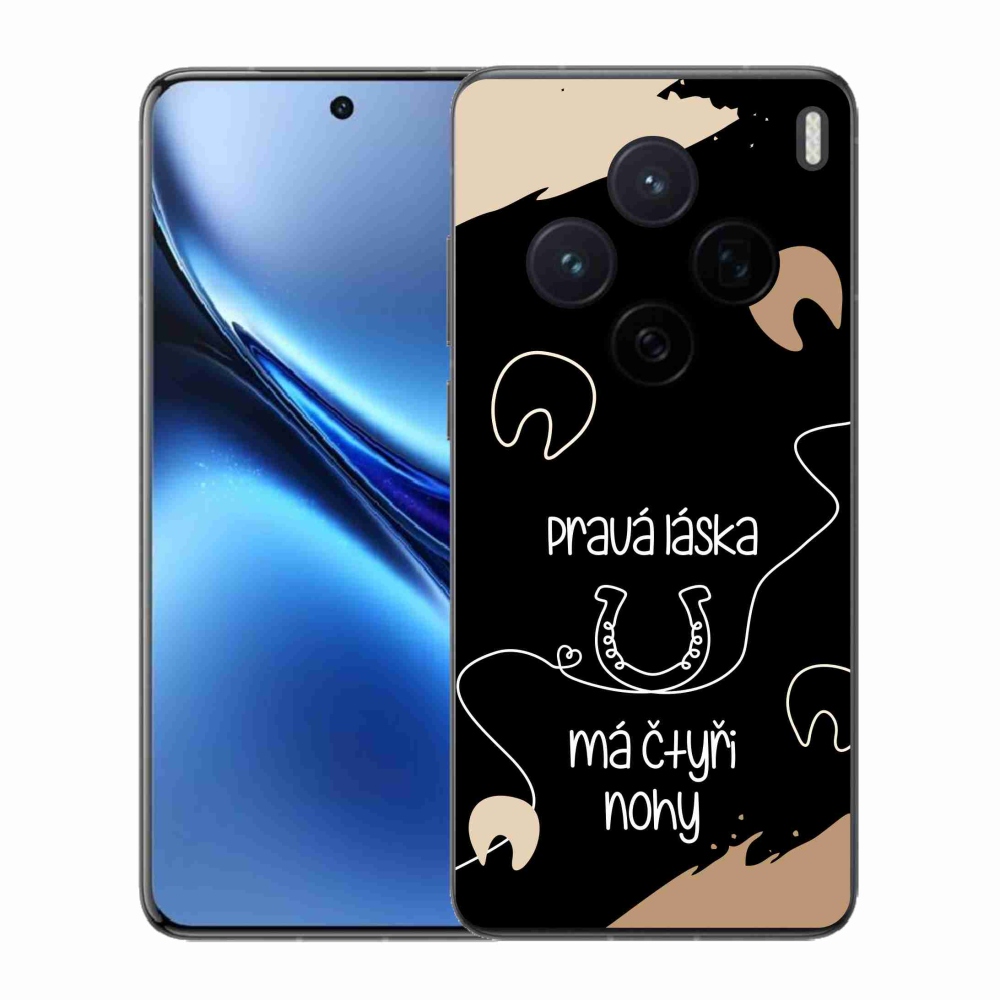Gelový kryt mmCase na Vivo X200 5G - koňský motiv černé pozadí