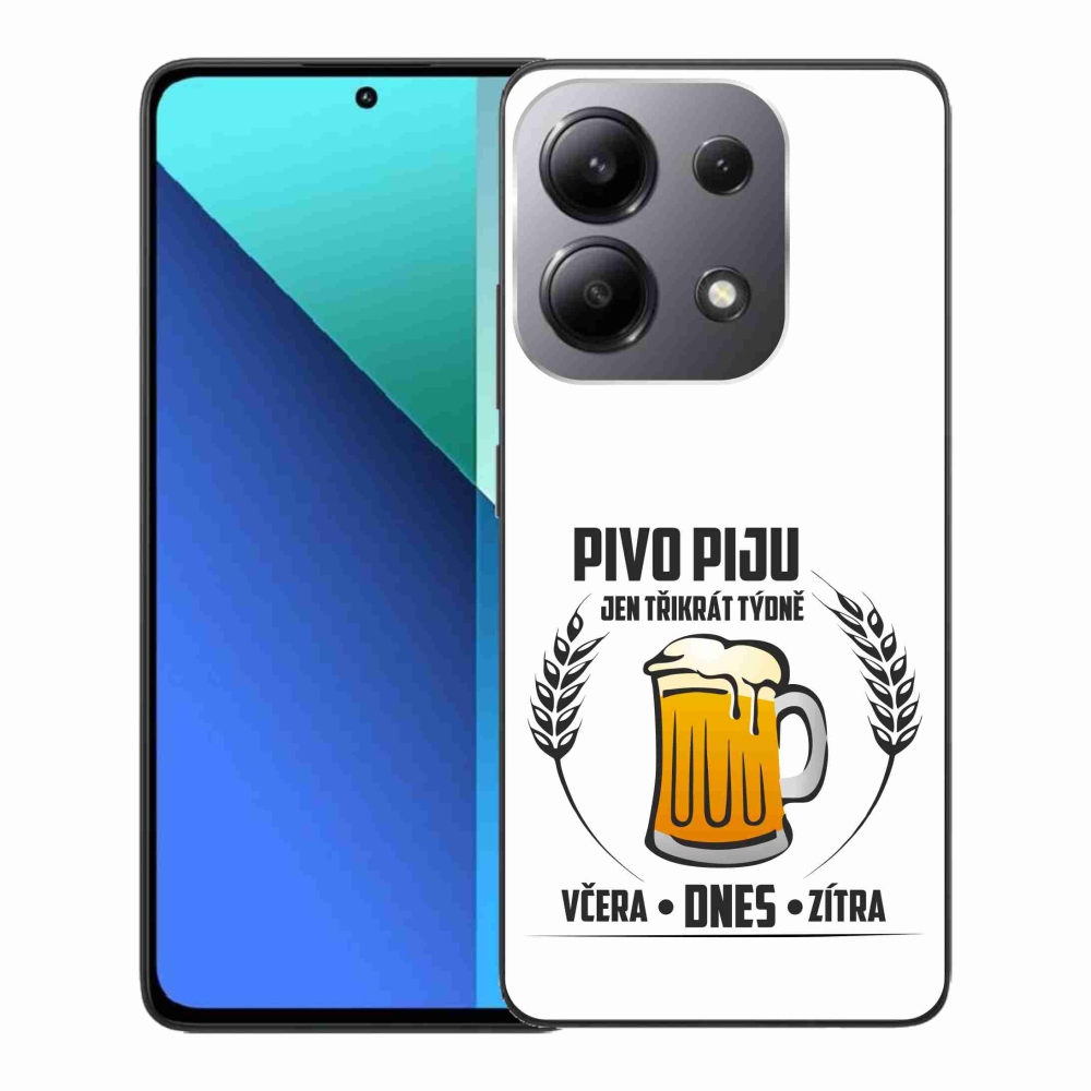 Gelový kryt mmCase na Xiaomi Redmi Note 13 - pivní motiv bílé pozadí