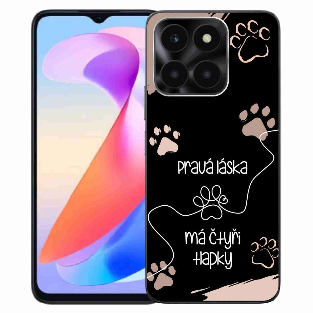 Gelový kryt mmCase na Honor X6a - psí motiv 1 černé pozadí