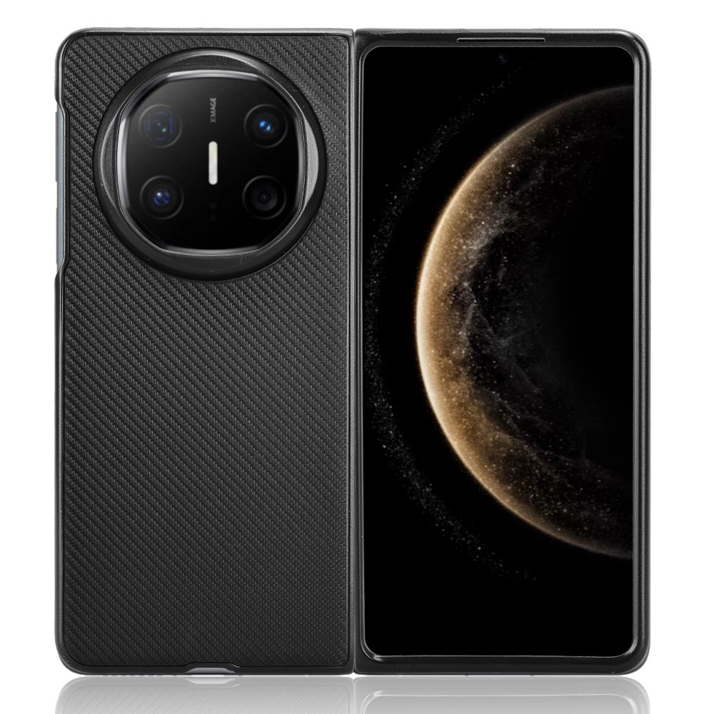 Textury plastový kryt s umělou kůží na Huawei Mate X6 - černý