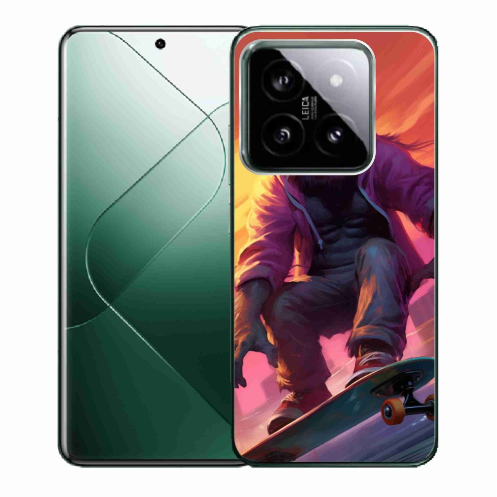 Gelový kryt mmCase na Xiaomi 14 - gorila na skateboardu