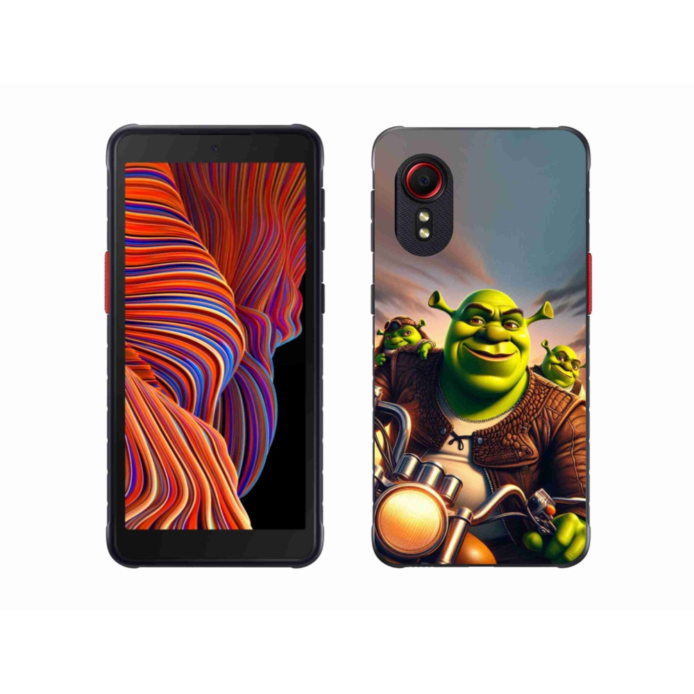 Gelový kryt mmCase na Samsung Galaxy Xcover 5 - shrek na motorce