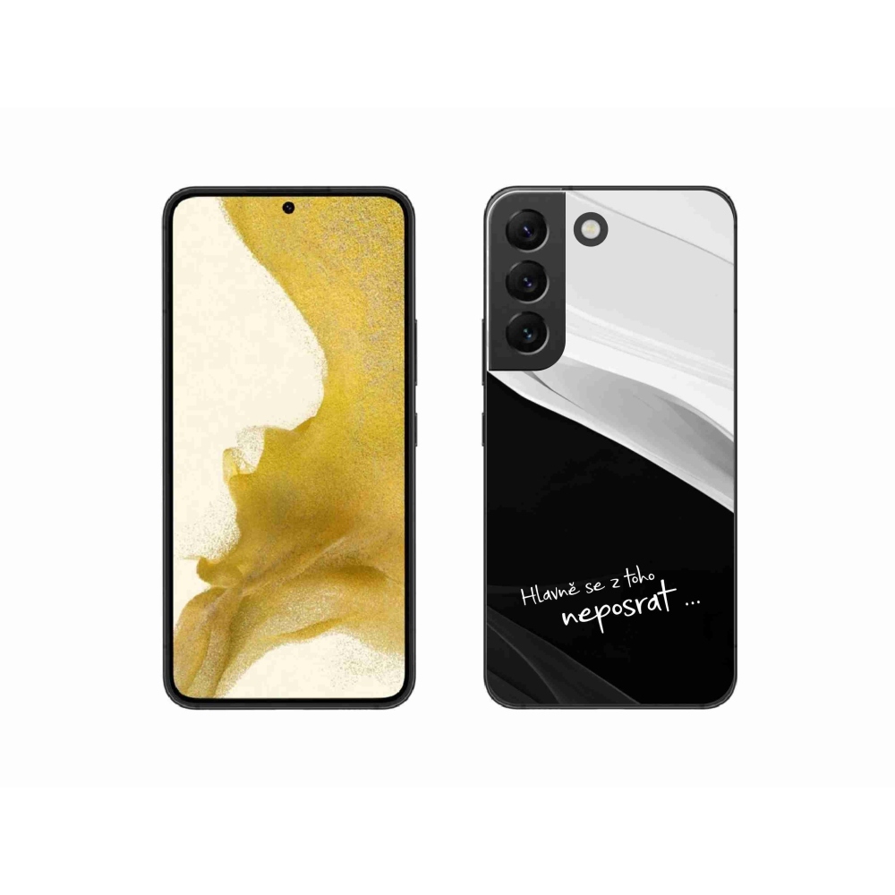 Gelový kryt mmCase na Samsung Galaxy S22 5G - vtipný text 13 černobílé pozadí