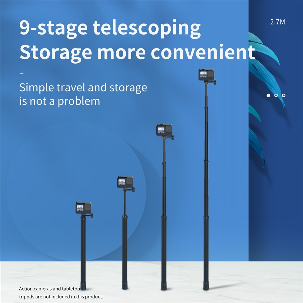 TELESIN karbonová teleskopická selfie tyč 2,7 m pro akční kamery