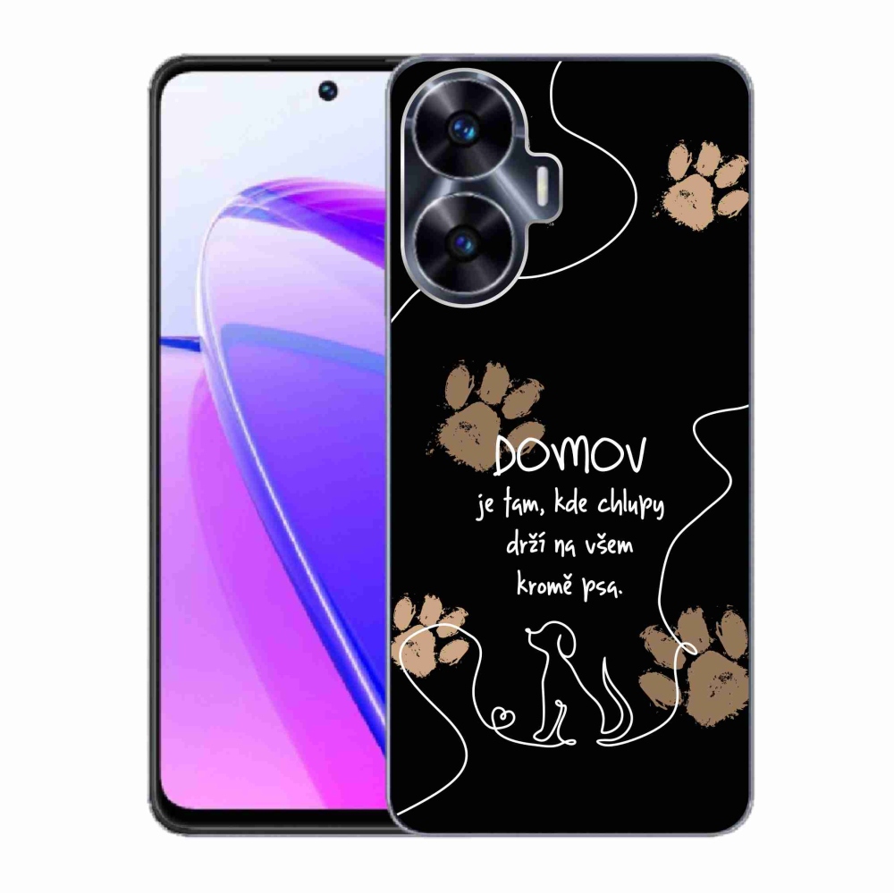 Gelový kryt mmCase na Realme C55 - psí motiv černé pozadí