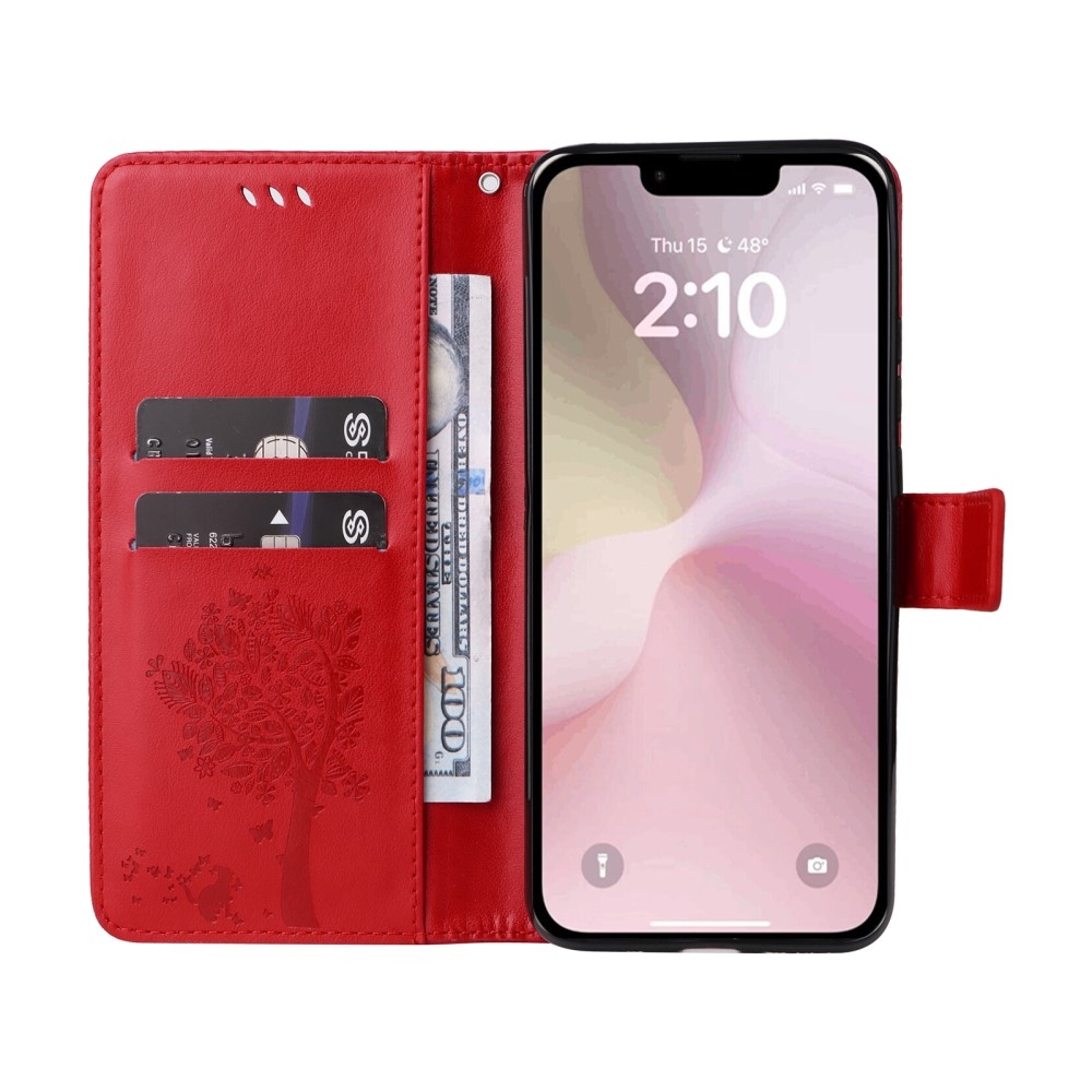 Trees knížkové pouzdro na iPhone 16e - červené
