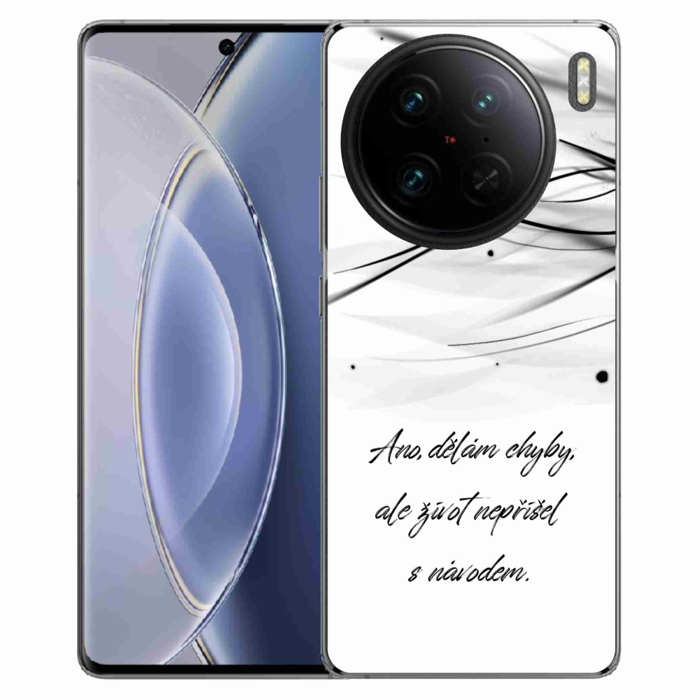 Gelový kryt mmCase na Vivo X90 Pro - citát bílé pozadí