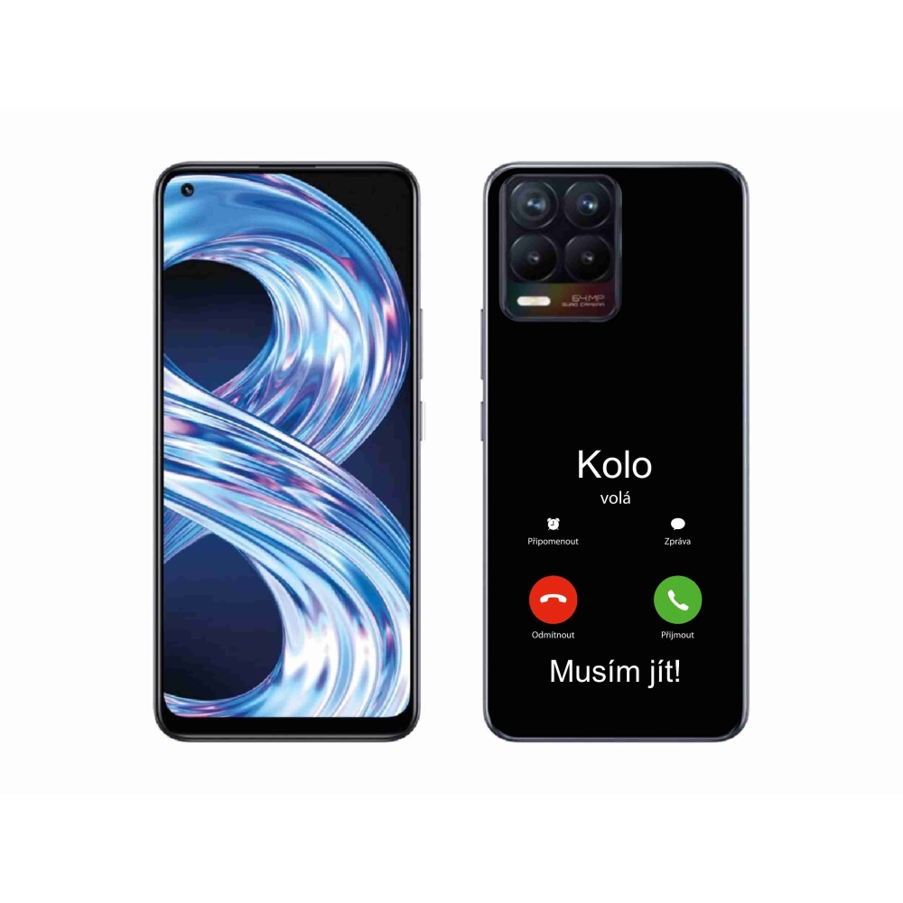 Gelový kryt mmCase na Realme 8 4G - kolo volá černé pozadí