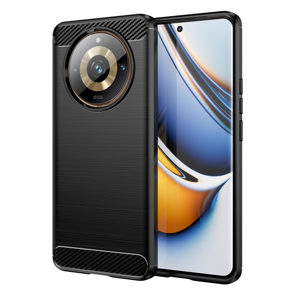 Carbon odolný gelový obal na Realme 11 Pro 5G/11 Pro+ 5G - černý
