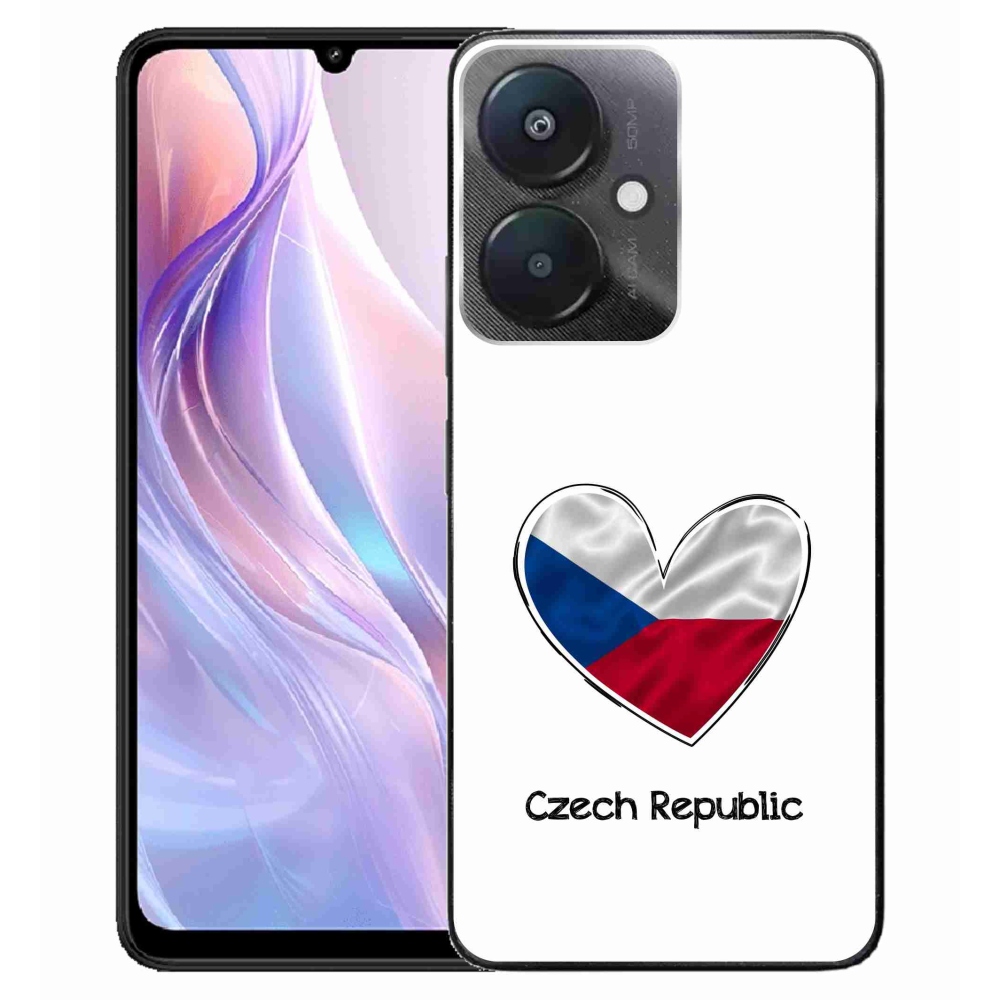 Gelový kryt mmCase na Xiaomi Redmi 13C 5G  - vlajka srdce bílé pozadí