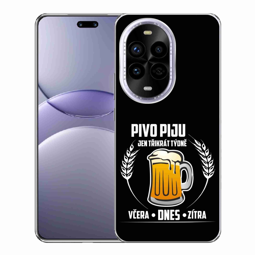 Gelový kryt mmCase na Huawei Nova 13 Pro 5G - pivní motiv černé pozadí