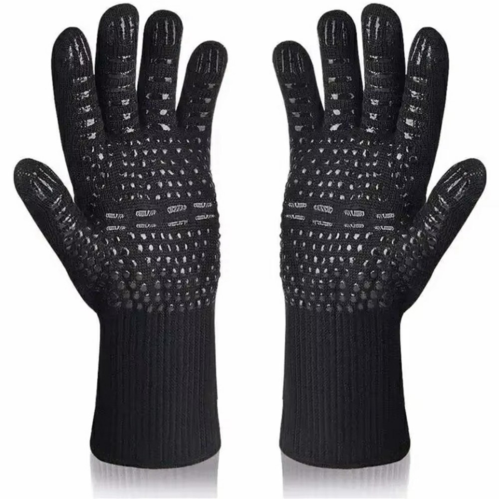 Ochranné tepelně odolné rukavice pro gril a troubu - černé