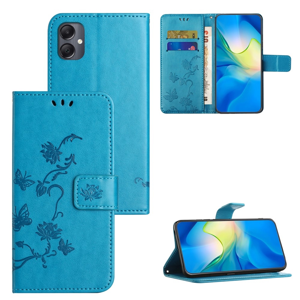 Flower knížkové pouzdro na Samsung Galaxy A07 4G - modré
