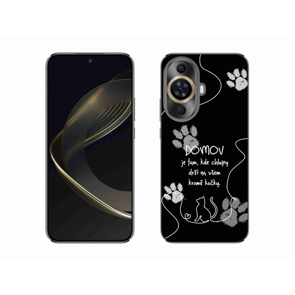 Gelový kryt mmCase na Huawei Nova 11 - kočičí motiv černé pozadí
