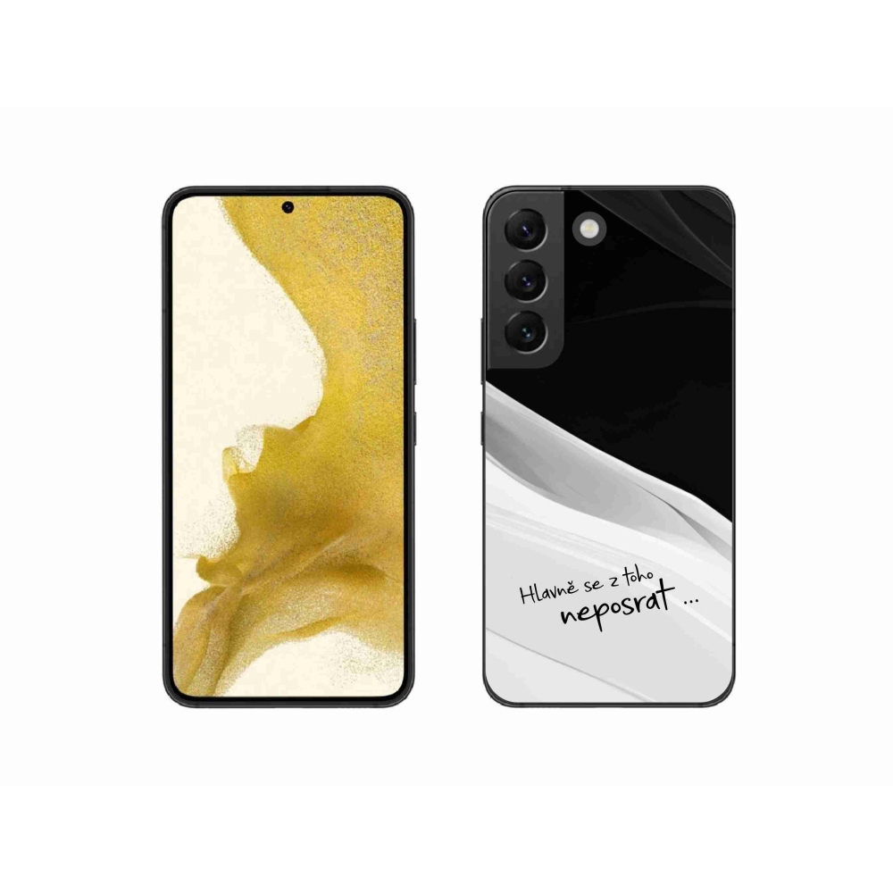 Gelový kryt mmCase na Samsung Galaxy S22 5G - vtipný text 13 bíločerné pozadí