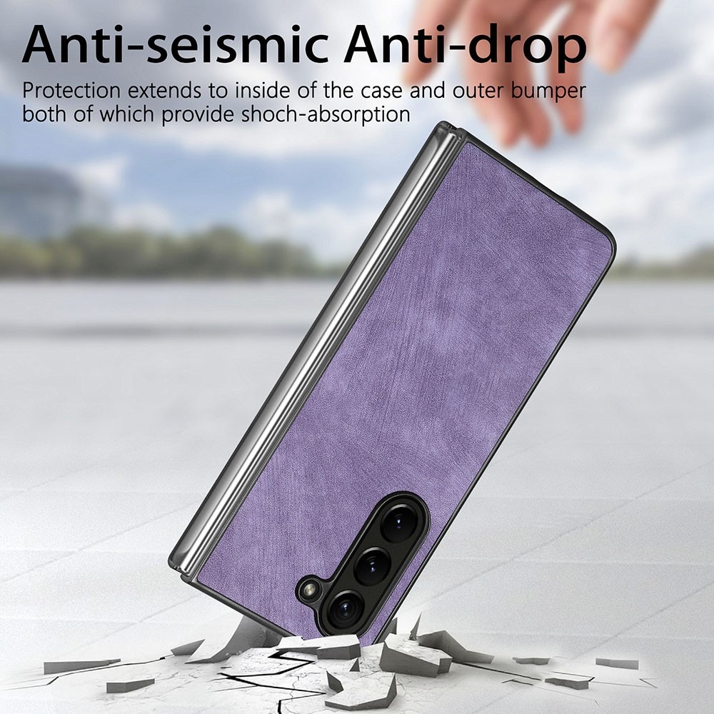 Vintage plastové pouzdro na Samsung Galaxy Z Fold5 5G - fialové