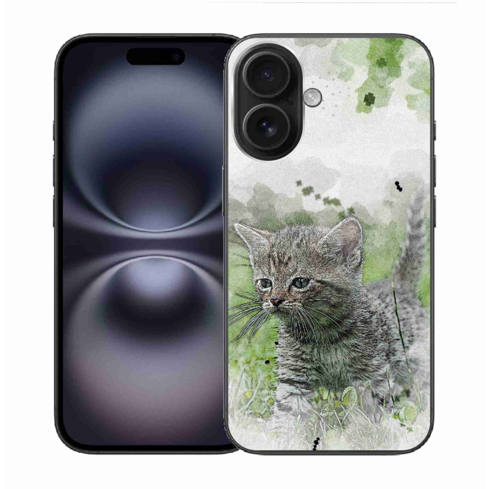 Gelový kryt mmCase na iPhone 16 - roztomilé kotě 1