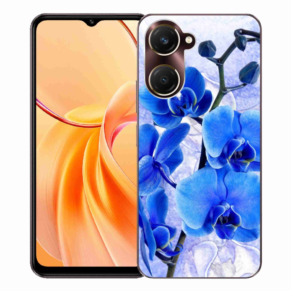 Gelový kryt mmCase na Vivo Y28s 5G - modré květy