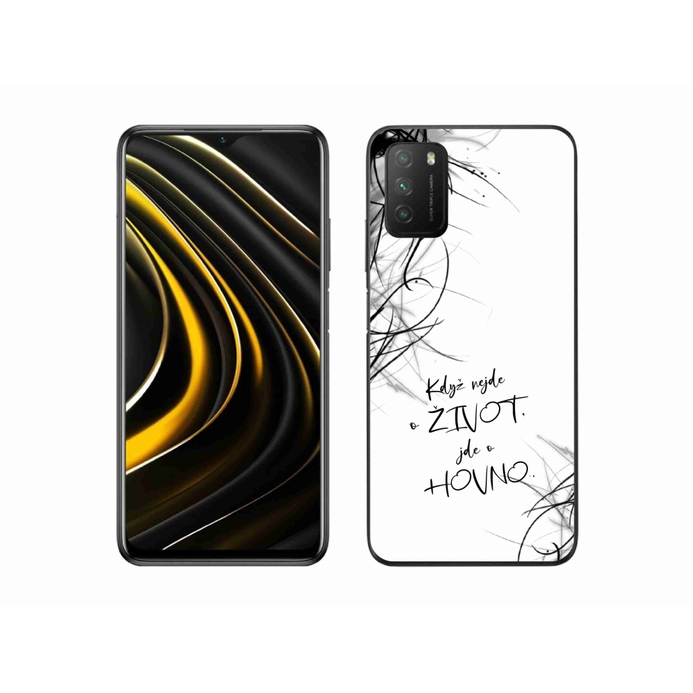 Gelový kryt mmCase na Xiaomi Poco M3 - vtipný text 16 bílé pozadí
