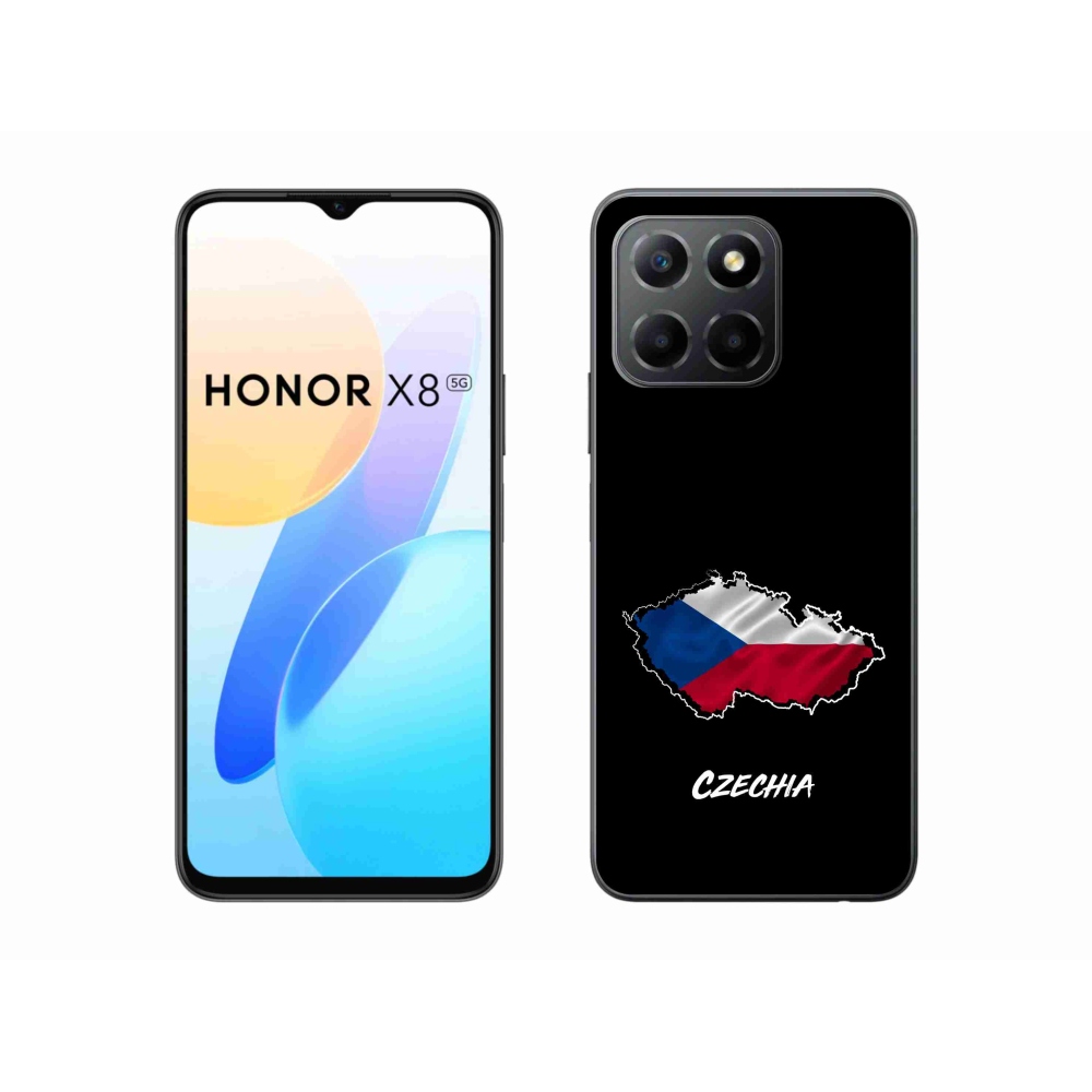 Gelový kryt mmCase na Honor X8 5G/Honor 70 Lite 5G - Czechia černé pozadí