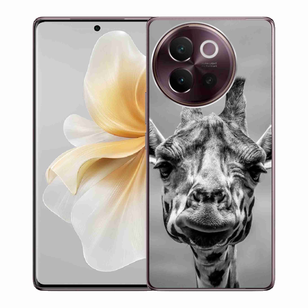 Gelový kryt mmCase na Vivo V40 Lite 5G - černobílá žirafa