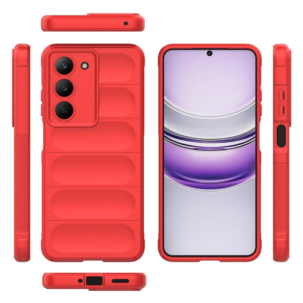 Rugg odolný gelový obal na Realme 14x 5G - červený