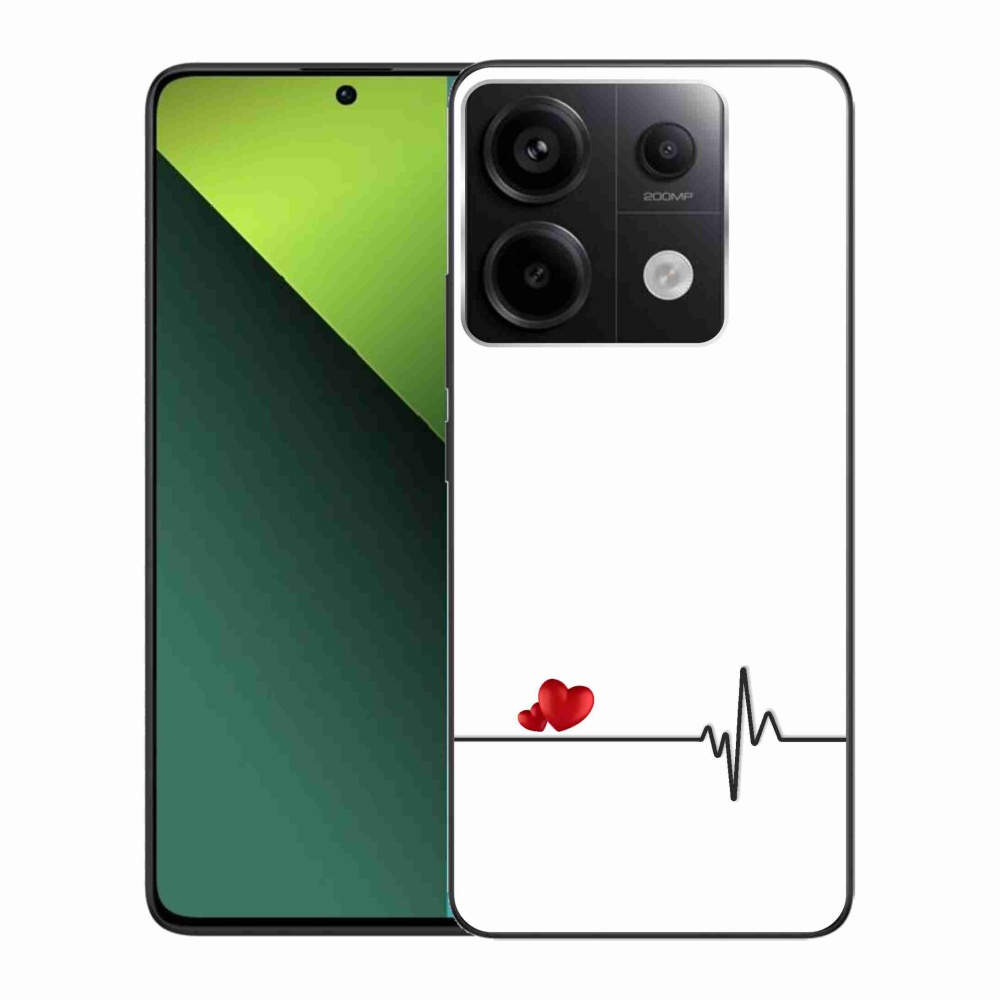 Gelový kryt mmCase na Xiaomi Redmi Note 13 Pro 5G/Poco X6 5G - srdce a tep bílé pozadí