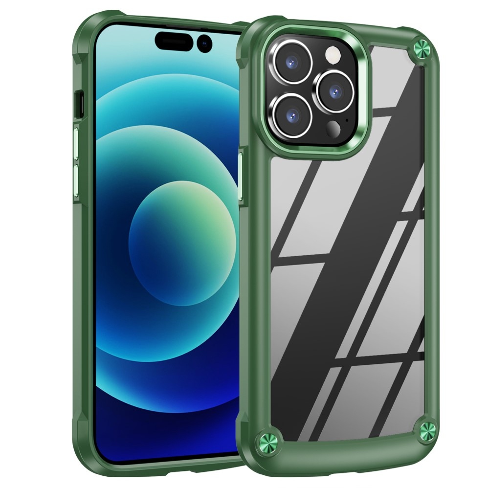 Gelový obal s pevnými zády na iPhone 15 Pro Max - zelený