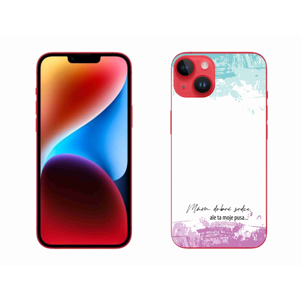 Gelový kryt mmCase na iPhone 14 Plus - vtipný text 3 bílé pozadí