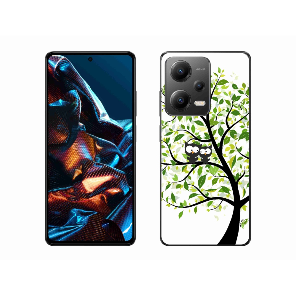Gelový kryt mmCase na mobil Xiaomi Redmi Note 12 Pro 5G - sovičky na stromě