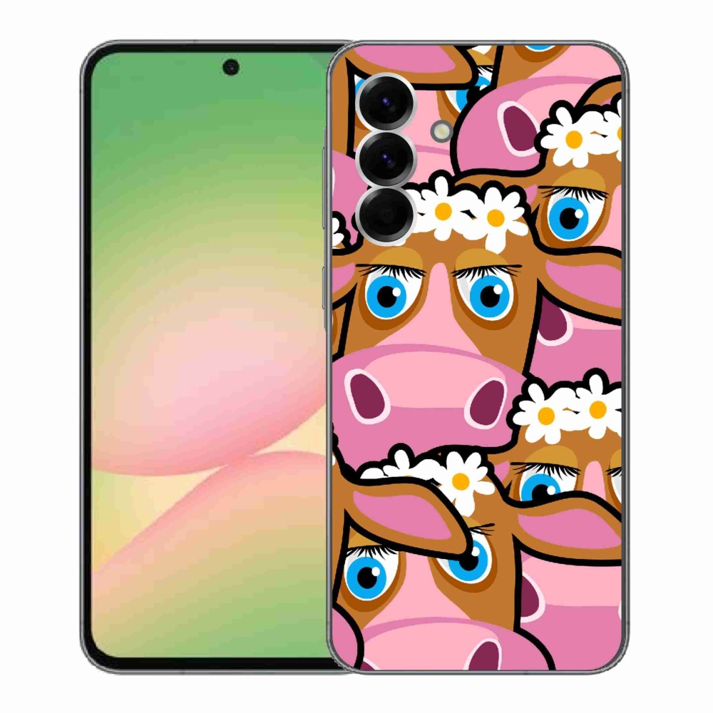 Gelový kryt mmCase na Samsung Galaxy A56 5G - kreslené kravičky