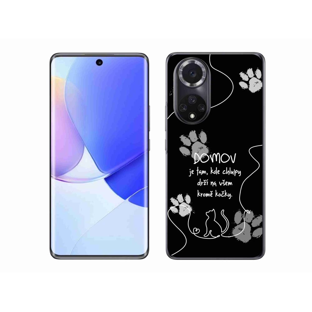 Gelový kryt mmCase na Honor 50 - kočičí motiv černé pozadí