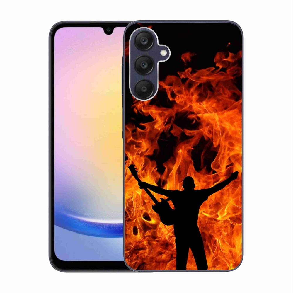 Gelový kryt mmCase na Samsung Galaxy A25 5G - muzikant a oheň