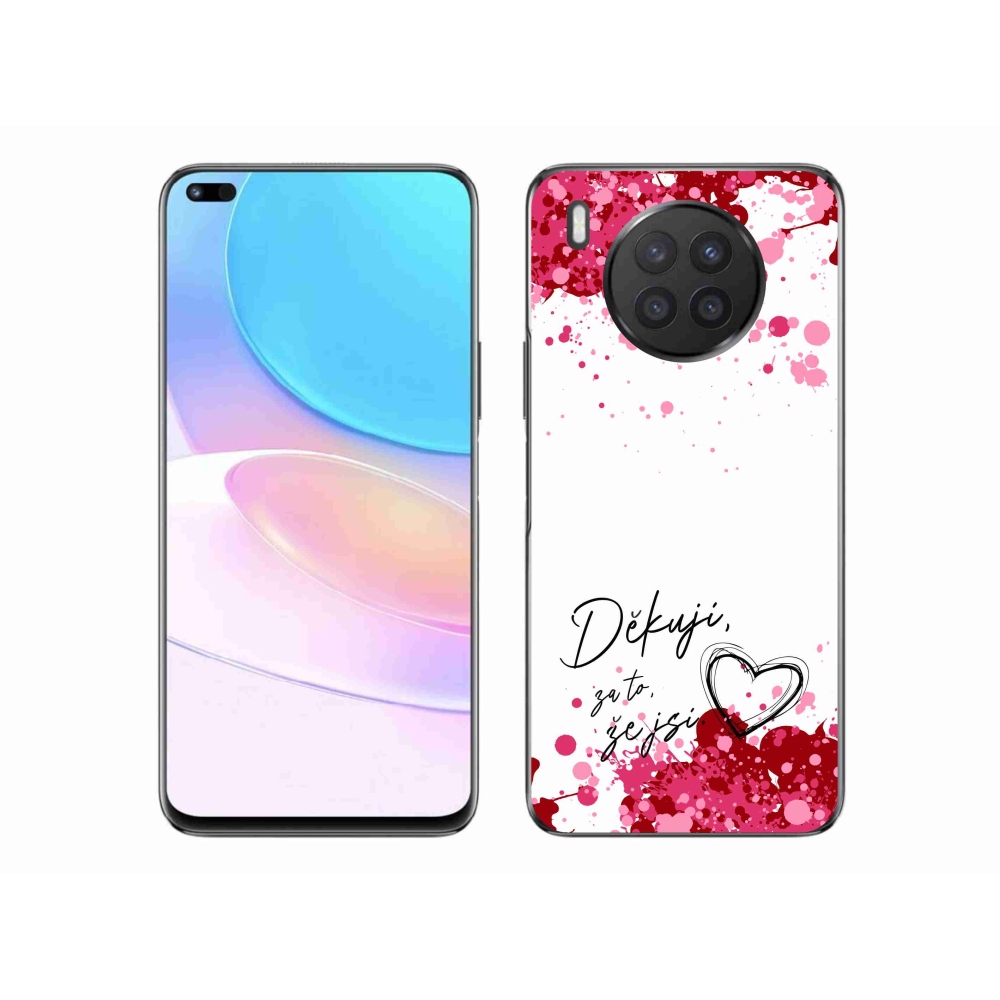 Gelový kryt mmCase na Huawei Nova 8i - zamilovaný text 2 bílé pozadí