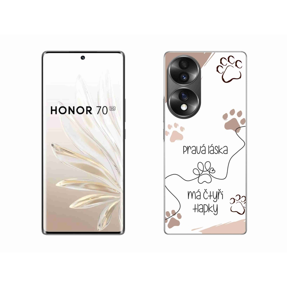 Gelový kryt mmCase na Honor 70 - psí motiv 1 bílé pozadí