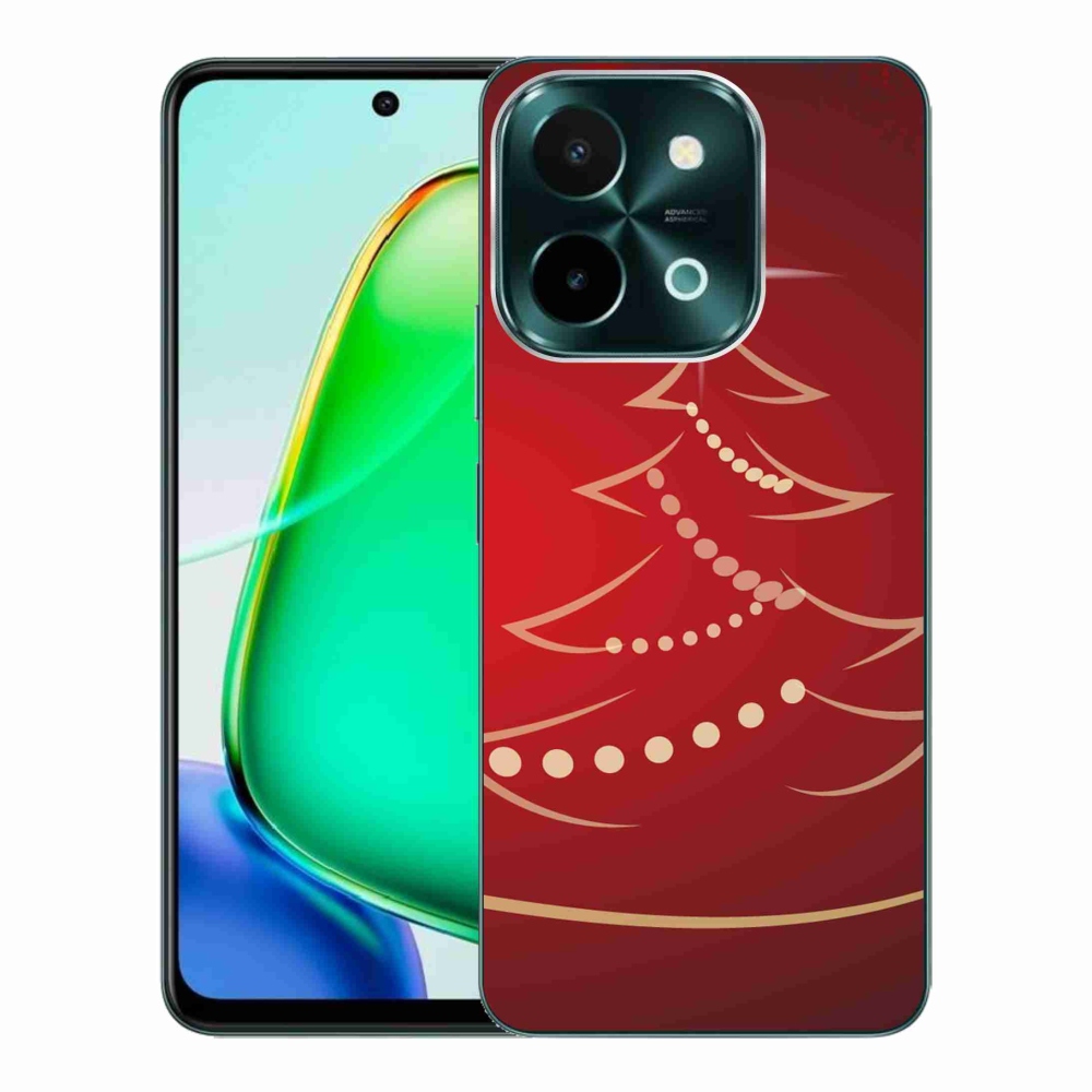 Gelový kryt mmCase na Vivo Y28 - kreslený vánoční stromek