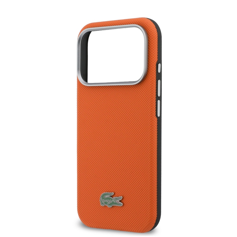 Lacoste PVC Petit Pique Semi Wrap MagSafe Kryt pro iPhone 17 Pro Max orange