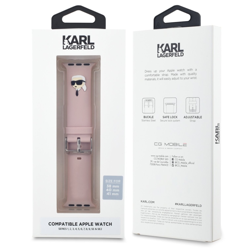 Karl Lagerfeld Karl Head NFT Řemínek pro Apple Watch 38/40/41 Pink