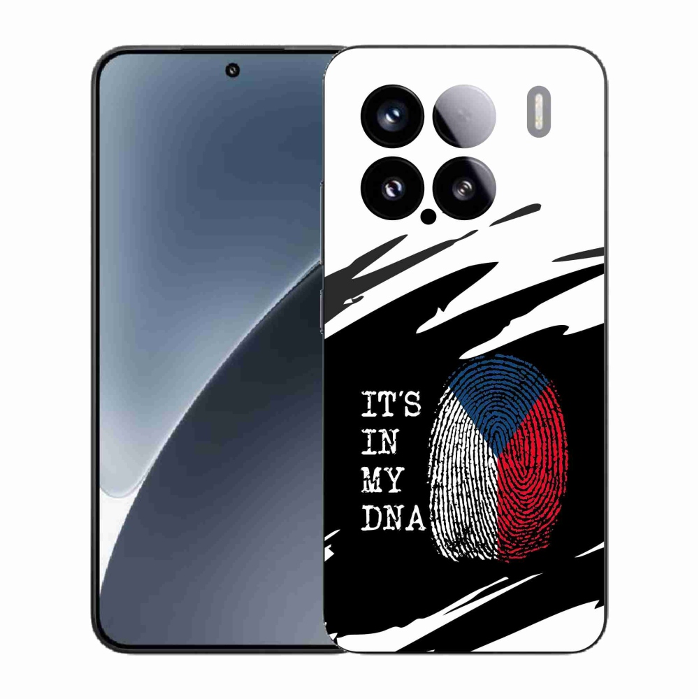 Gelový kryt mmCase na Xiaomi 15 - vlajka otisk prstu černobílé pozadí