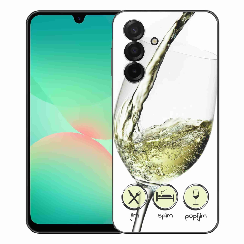 Gelový kryt mmCase na Samsung Galaxy A26 5G - sklenička vína bílé