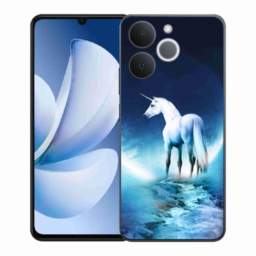 Gelový kryt mmCase na Realme Note 70T - bílý jednorožec