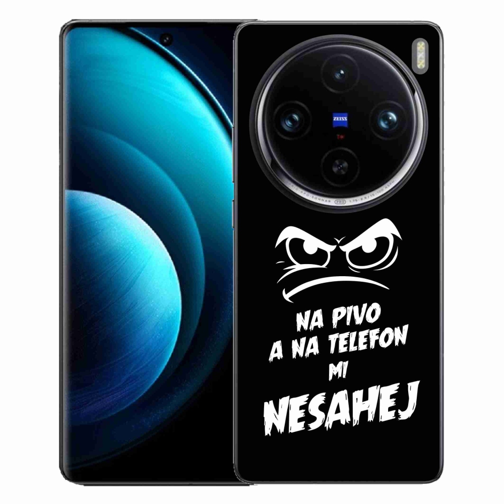 Gelový kryt mmCase na Vivo X100 Pro 5G - pivní motiv 2 černé pozadí