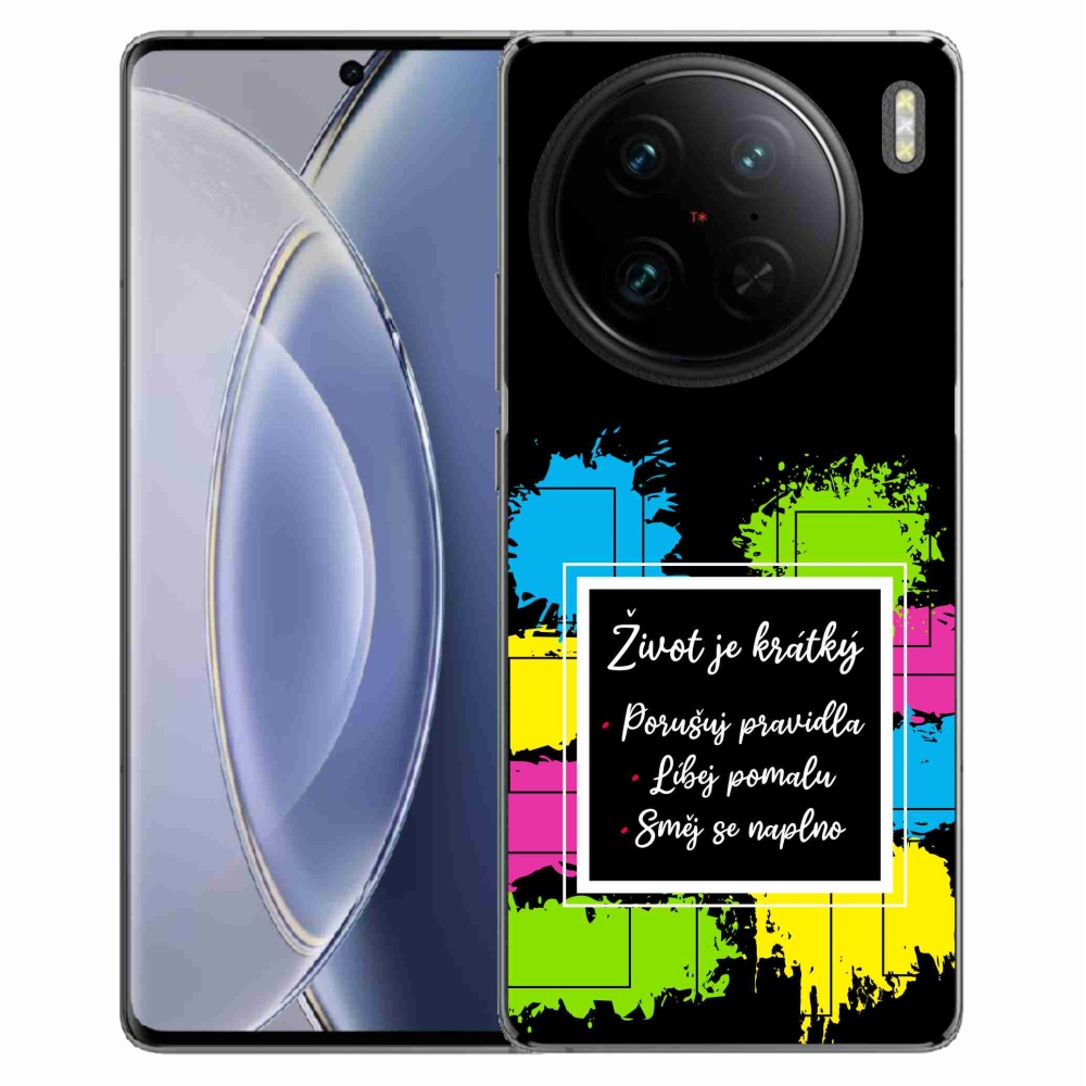 Gelový kryt mmCase na Vivo X90 Pro - citát 5 černé pozadí