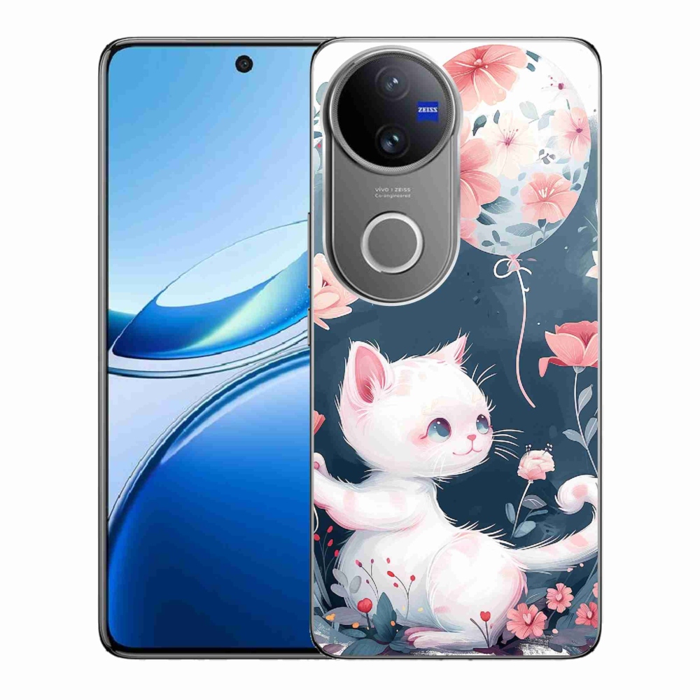 Gelový kryt mmCase na Vivo V50 5G - kotě s balónkem