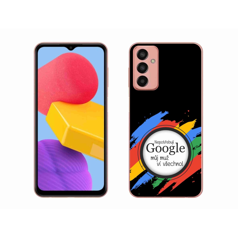 Gelový kryt mmCase na Samsung Galaxy M13 - muž ví všechno černé pozadí
