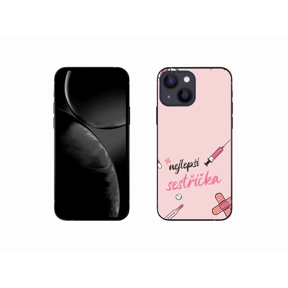 Gelový kryt mmCase na iPhone 13 mini 5.4 - nejlepší sestřička růžové pozadí