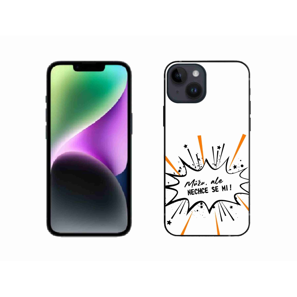 Gelový kryt mmCase na iPhone 14 - vtipný text 11 bílé pozadí