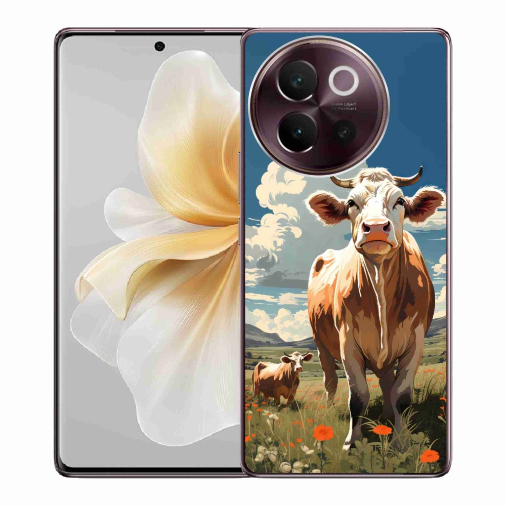Gelový kryt mmCase na Vivo V40 Lite 5G - krávy na louce